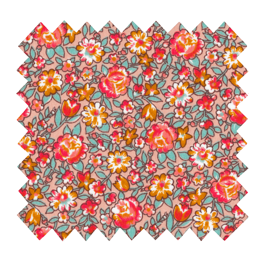 Cotton fabric peach flower