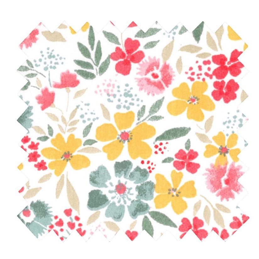 Cotton fabric ex2512 multicolored watercolor pansies