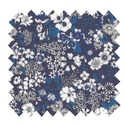 Cotton fabric ex2343 ultramarine white navy flower