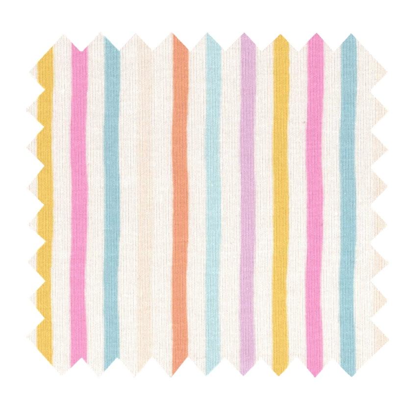 Jersey fabric pastel multicolor stripes