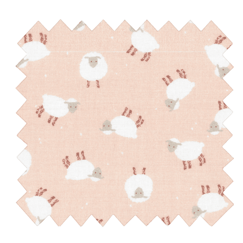 Cotton fabric pink sheep