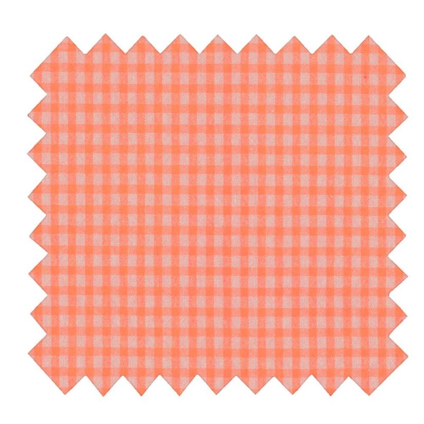 Cotton fabric neon orange gingham