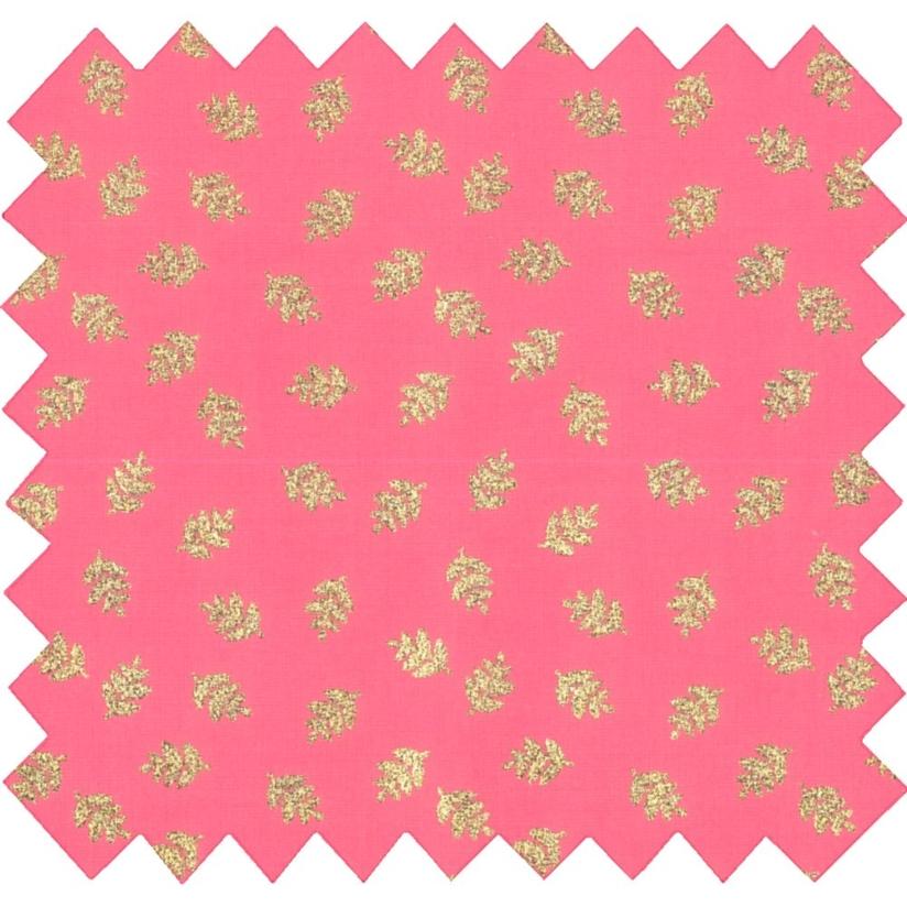 Cotton fabric feuillage or rose