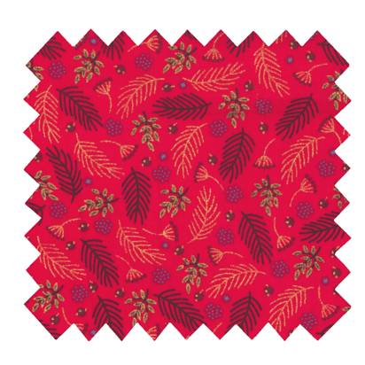 Cotton fabric tiges rouges de noël