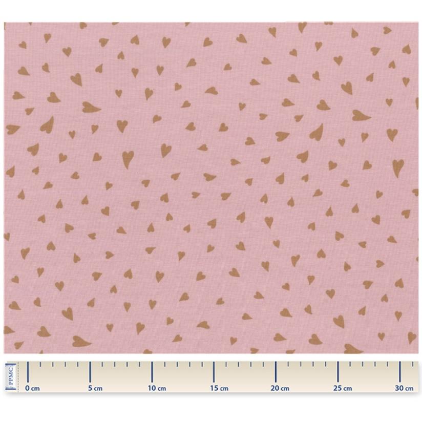 Jersey fabric caramel heart pink