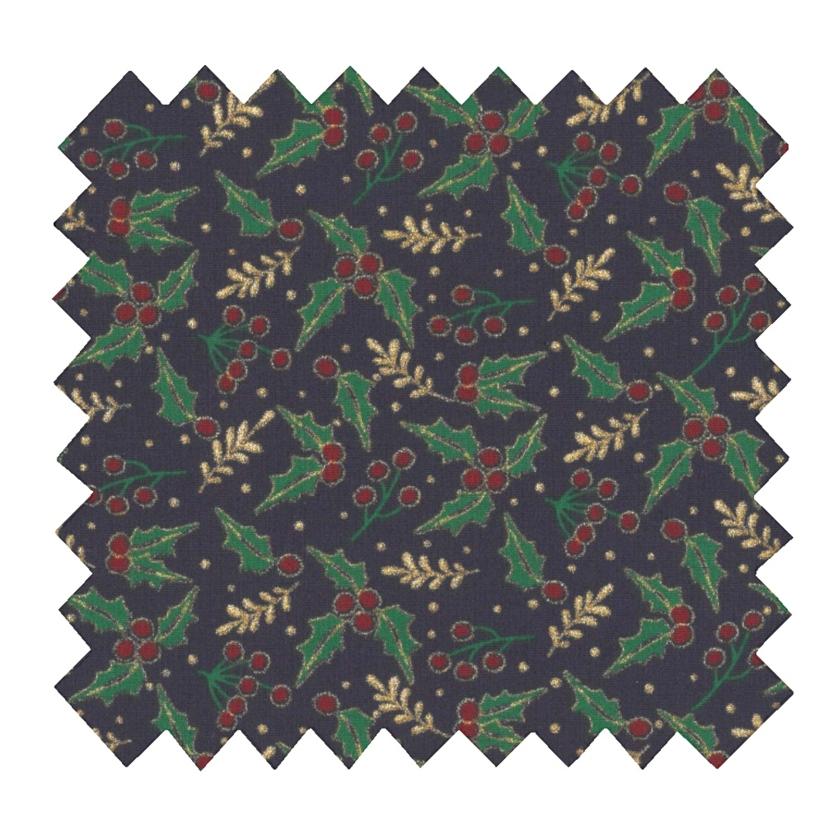 Cotton fabric ex2350 navy blue holly