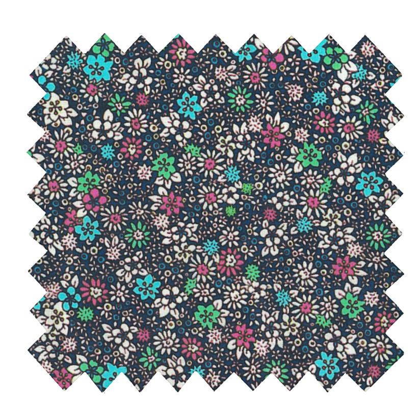 Cotton fabric green azure flower