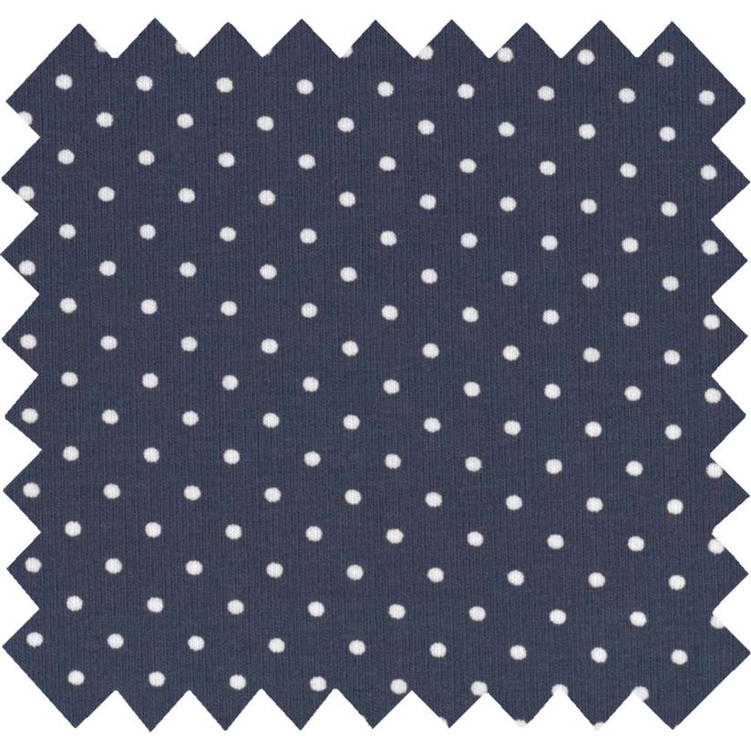 Jersey fabric pois blanc marine