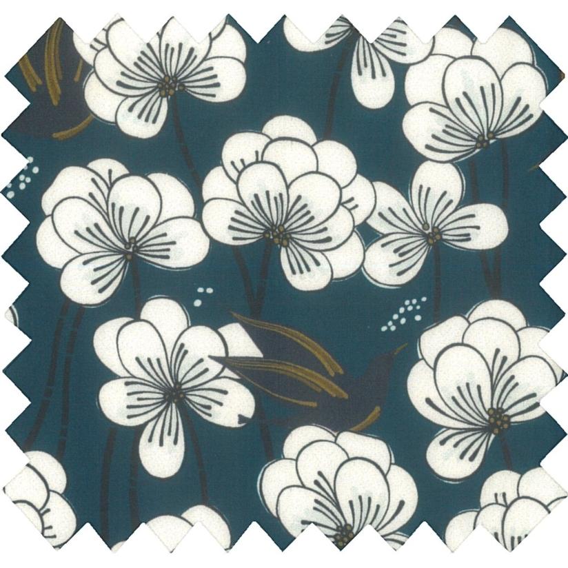 Cotton fabric paradis bleu