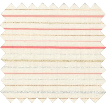 Cotton fabric silver pink striped