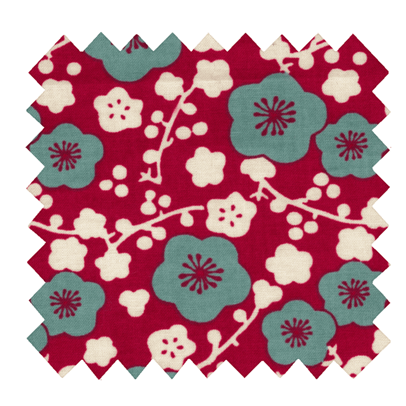 Cotton fabric ruby cherry tree