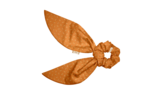 Short tail scrunchie caramel golden straw