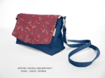 Flap of shoulder bag badiane framboise