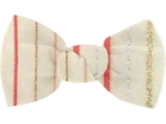 Small bow hair slide silver pink striped
