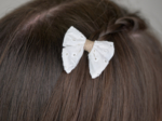 Mini bow tie clip starry white english embroidery 