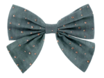 Bow tie hair slide gaze pois or bleu gris