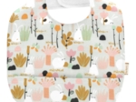 Coated fabric bib water green rabbit
