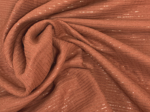 Cotton fabric lurex terracotta gauze