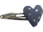 Heart hair-clips silver star jeans