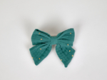 Bow tie hair slide gaze pois or eucalyptus