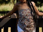 Pom pom scarf plumes d'été