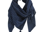 Pom pom scarf navy blue spots