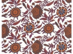 1 m fabric coupon ex2611 indian flower caramel