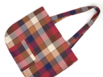 Foldable tote bag ruby lurex tartan
