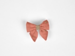 Mini bow tie clip gaze pois or rose blush
