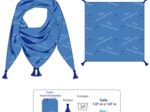 Pom pom scarf feuillage marine