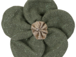 Flower petal hair slide small  gaze pailletée kaki