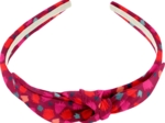 bow headband pompons cerise