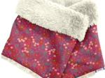 Children fur scarf snood badiane framboise