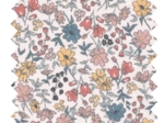 Jersey fabric pink yellow wild flowers