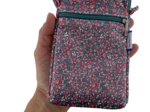 Quilted phone pocket camelias rubis