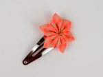 Star flower hairclip neon orange gingham