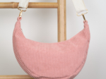 Half-moon bag blush pink corduroy