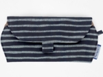 Glasses case striped silver dark blue