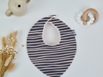 bandana bib striped  ivory navy