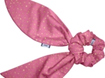 Short tail scrunchie fuchsia gold star