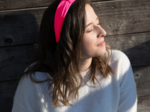 Large Crossed Headband fuschia