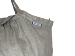 Pleated tote bag - Medium size silver linen