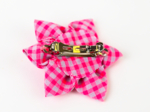 Star flower hairslide neon pink gingham
