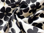 Cotton fabric ex2424 black and white primroses