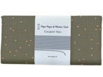 Coupon tissu 50 cm gaze pois or kaki