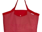 Tote bag with a zip red spots
