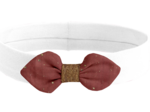 Jersey knit baby headband gaze pois or rouille