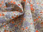 Cotton fabric ex2430 neon orange floral mini