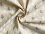 1 m fabric coupon ex2653 christmas ivory glittered trees