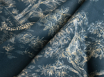 Cotton fabric ex2406 toile de jouy felines navy